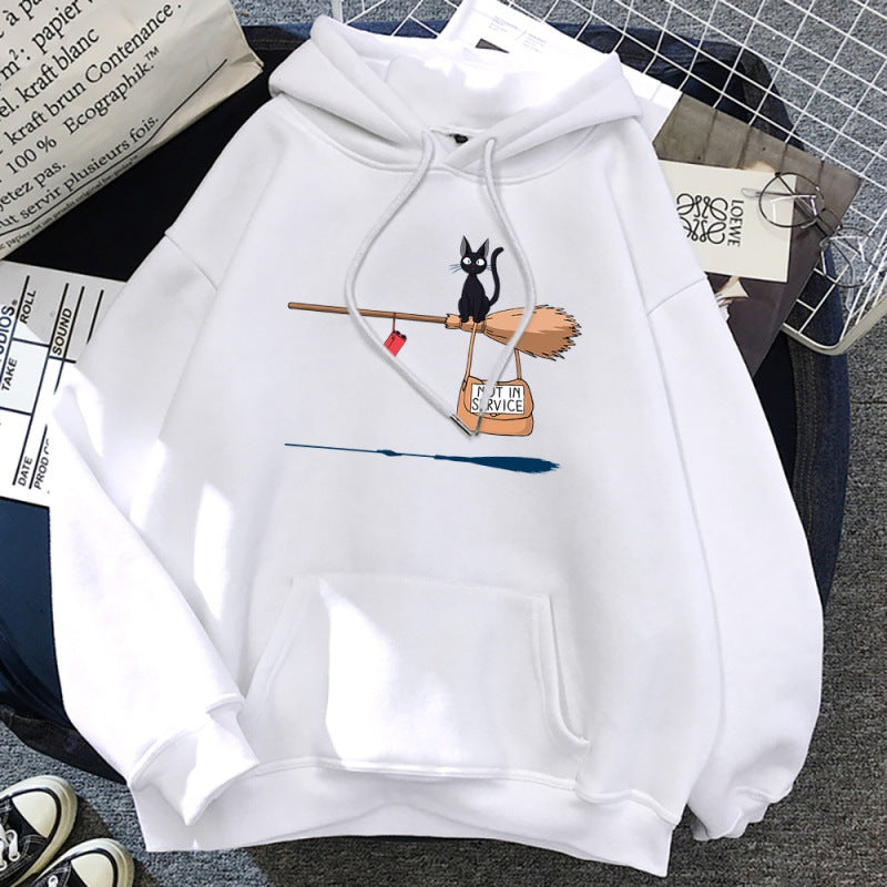 Cartoon Print Sweatshirt Harajuku Style Leisure Hooded Sweater