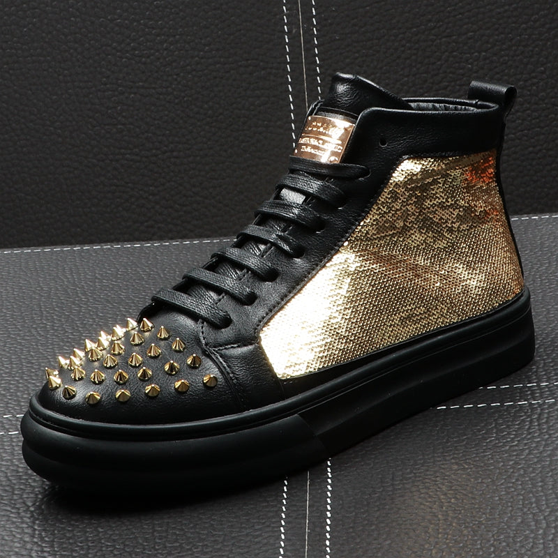 Male Hairdresser Thick Soled High Top Shoes