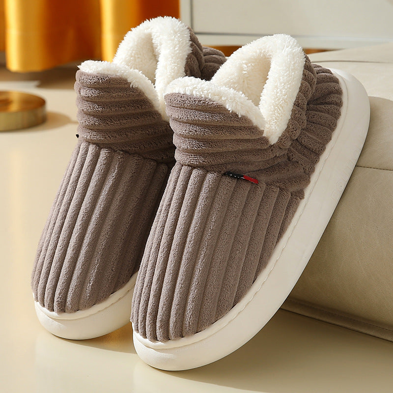 Full Heel Wrap Cotton Shoes Fleece Lined Platform