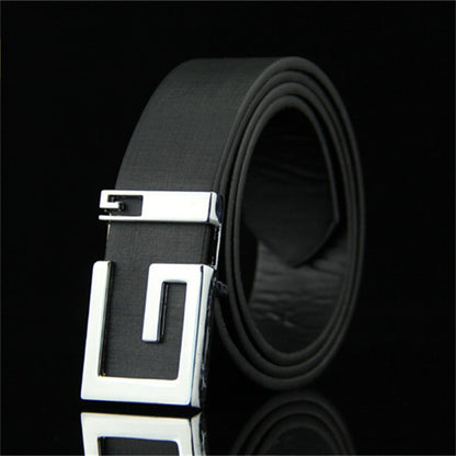 Men's And Women's Fashionable And Simple Smooth Buckle Belts S.M.  S.W.