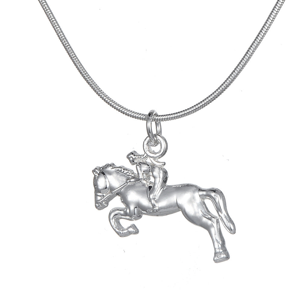 Ornament Fashion Pegasus Galloping Three-dimensional Pendant Necklace Bracelet