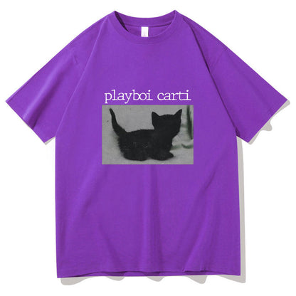 Oversized Hip Hop Cute Cat Printed T-shirt