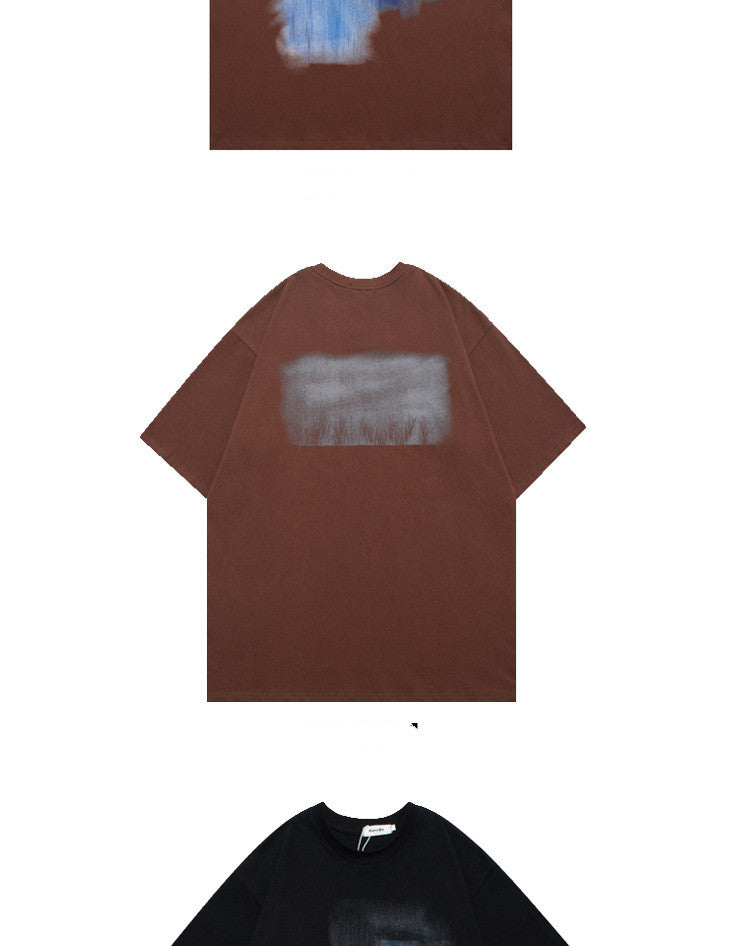 F.J.C.  S.M. men's  "Blurred Vision"  Unique Fashion Short Sleeved  T shirt