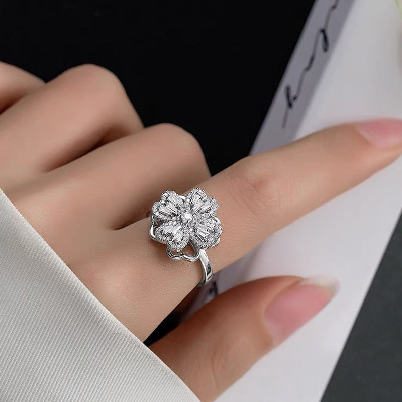 F.J.C. JEWELRY.   Vuitton inspired Rotating Clover Ring