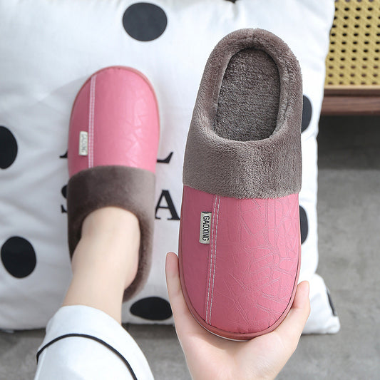 Waterproof Fur Slides Shoes Women Winter Bedroom Home Slippers For Couple
