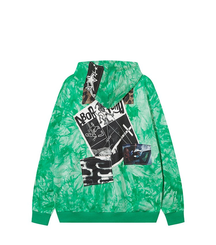 Full Print Graffiti Poster Cardigan Hooded Sweater