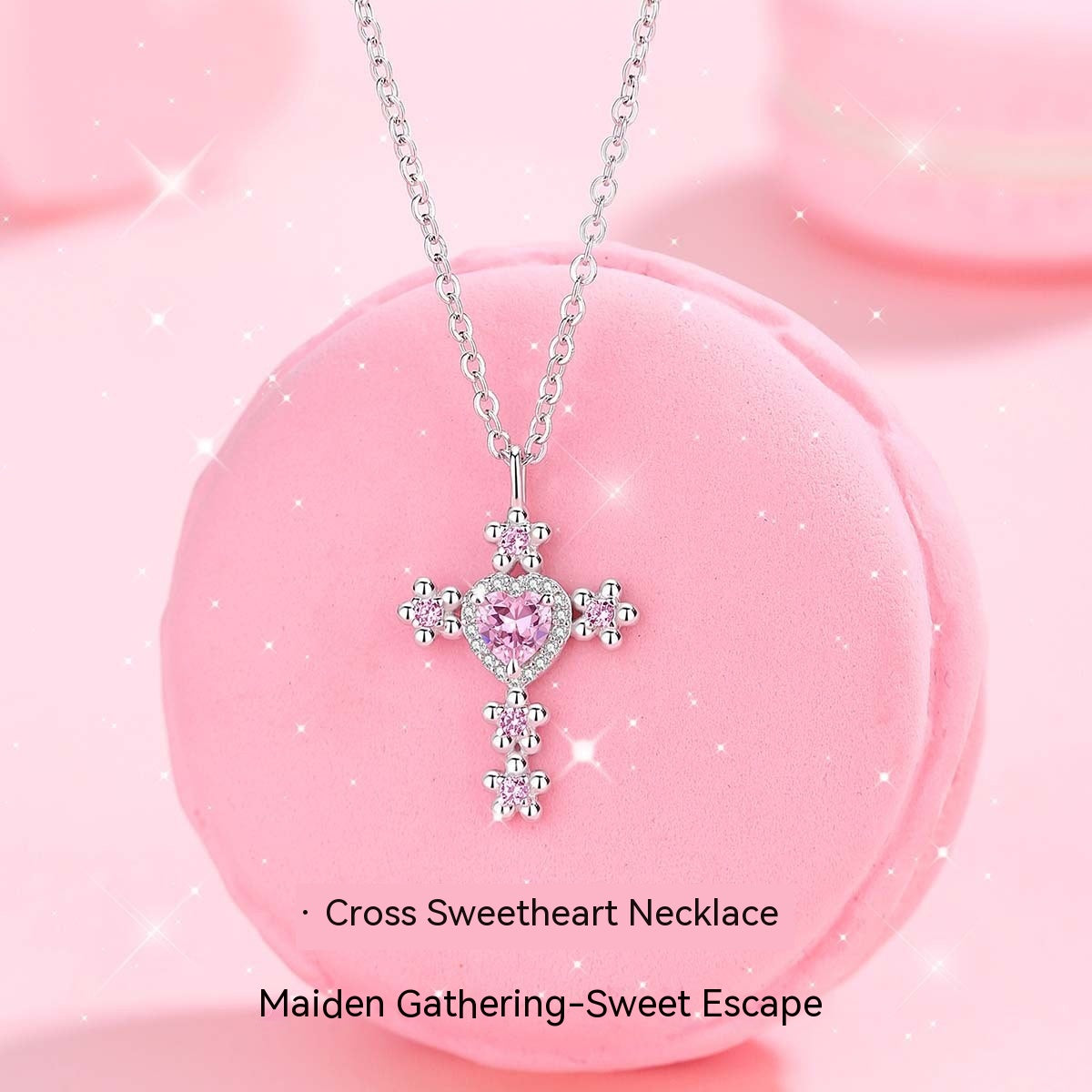 Sterling Silver Women's Fashion Design Cross Necklace