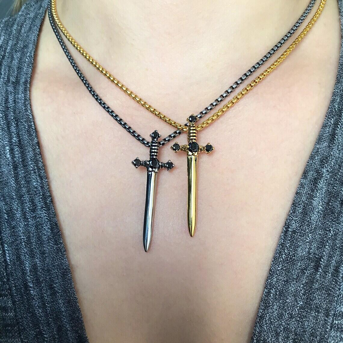 Women's Cross Dagger Necklace