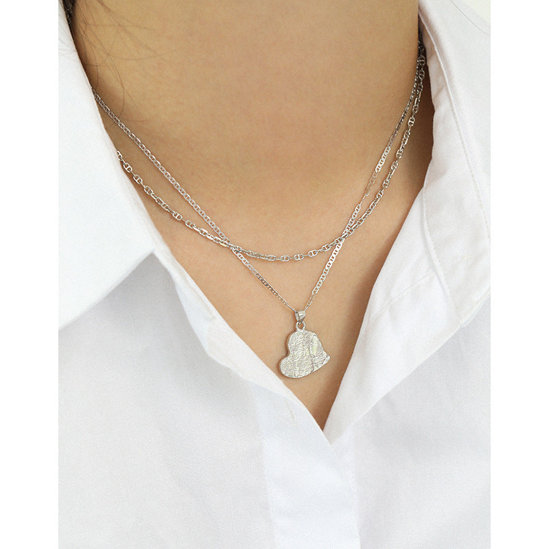 Simple Texture Love Pig Nose Chain S925 Sterling Silver Necklace