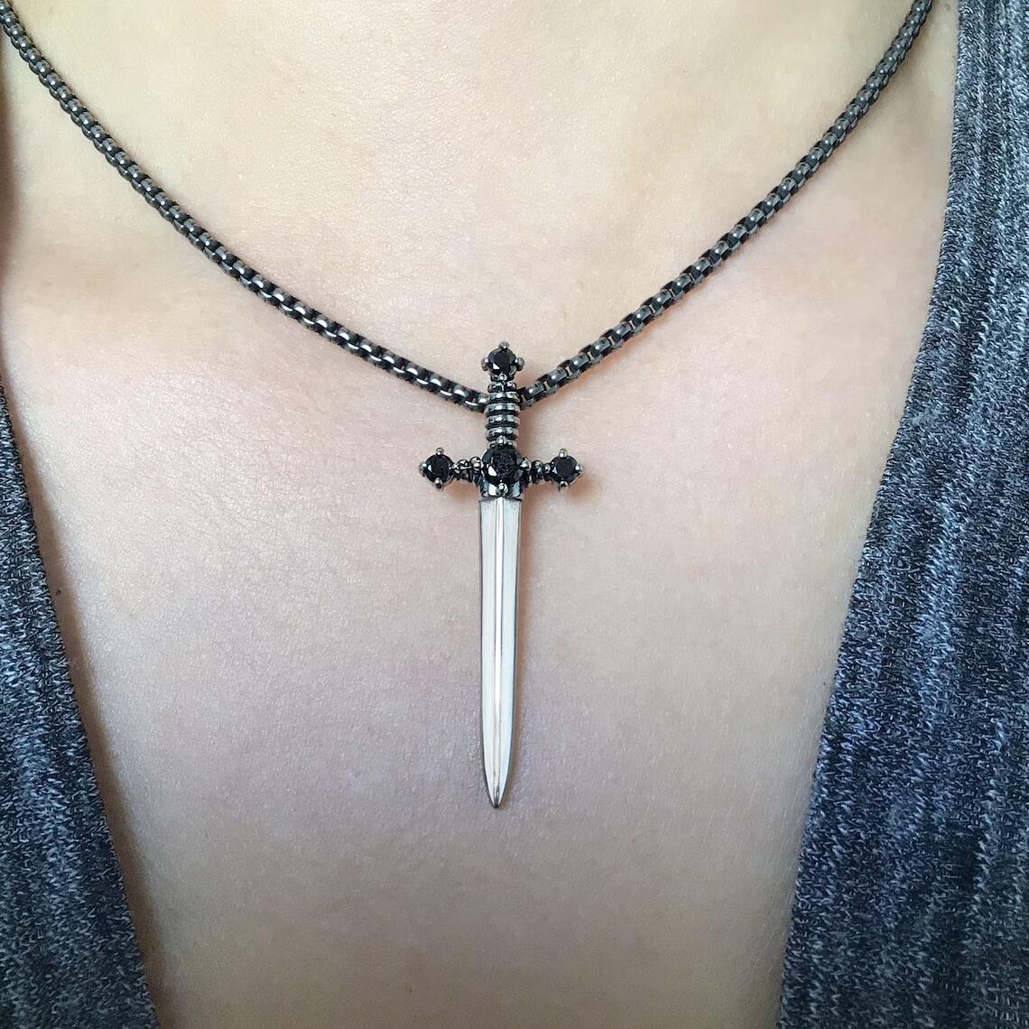 Women's Cross Dagger Necklace