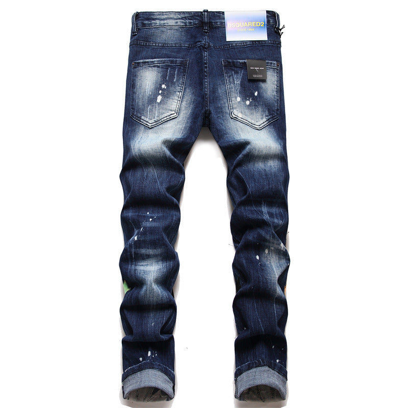 S.M. DSQUARED BRAND Patch Contrast Slim Jeans