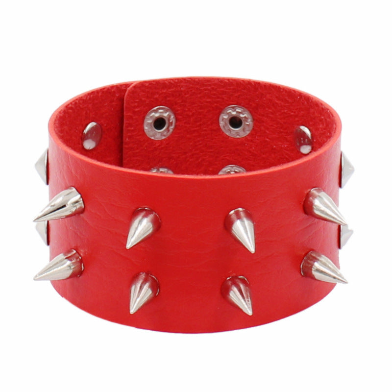 Fashion Leather Rivet Snap Bracelet