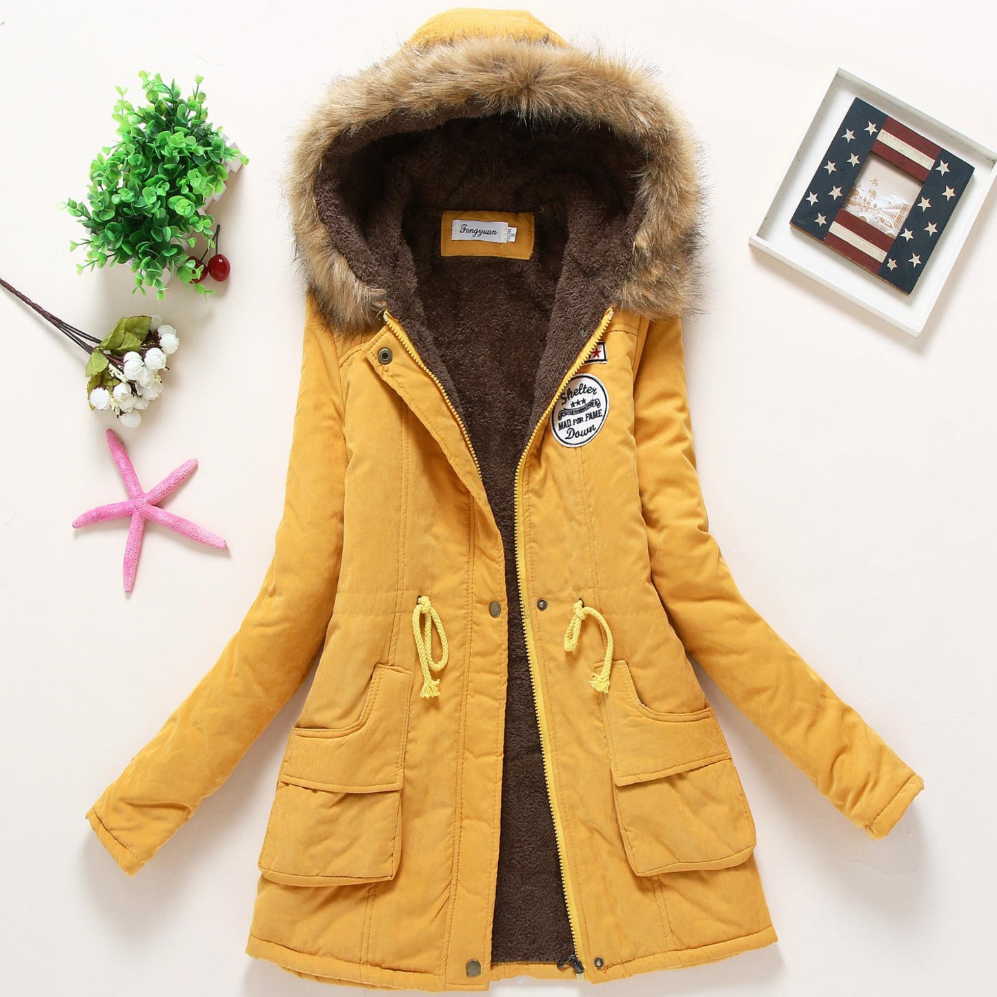 S.W. Hooded Winter Jacket Women's Fashion