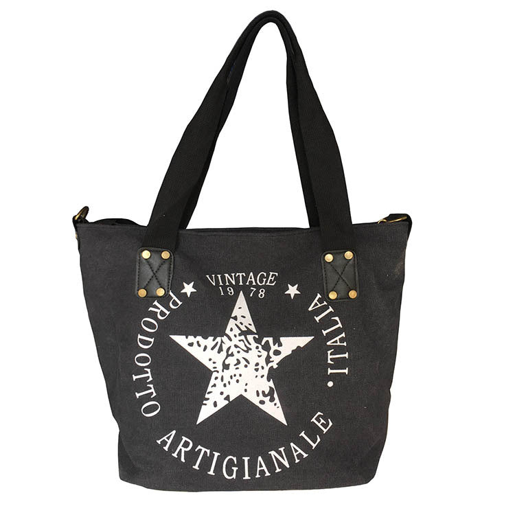 a black bag with a white star on it