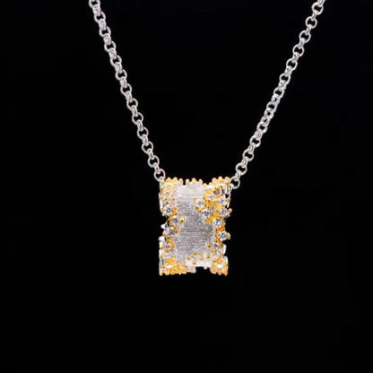 Pure Silver Gold-plated Snowflake Necklace