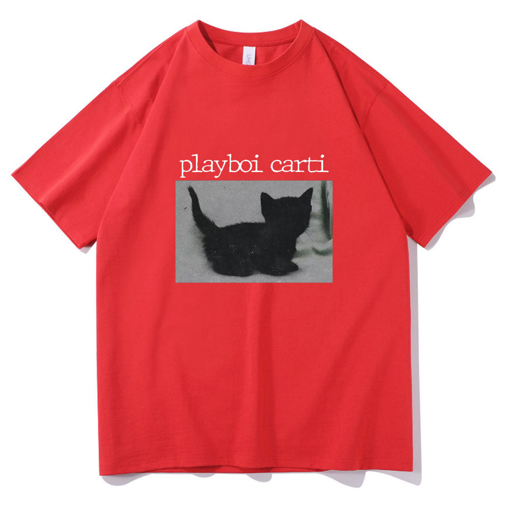 Oversized Hip Hop Cute Cat Printed T-shirt