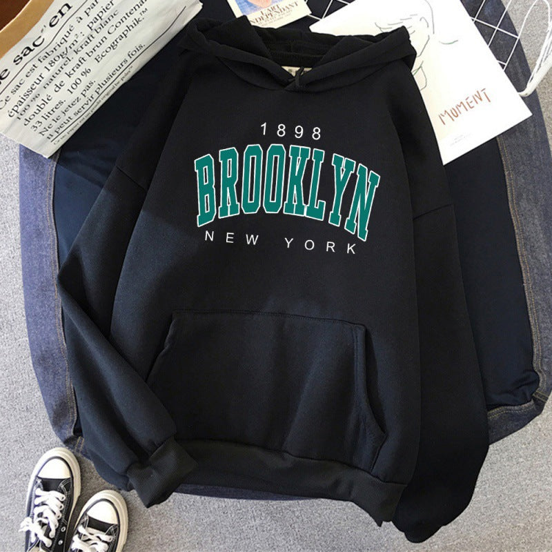 F.J.C. women's "1898 Brooklyn New York" graphic print hoodie S.W.