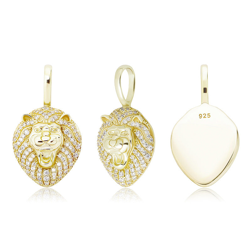 three pendants with a lion head on each of them