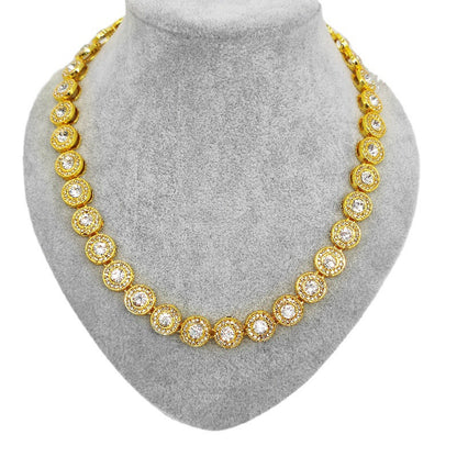 Double Gold Chain Full Diamond Hip Hop Rap Hip Hop Necklace