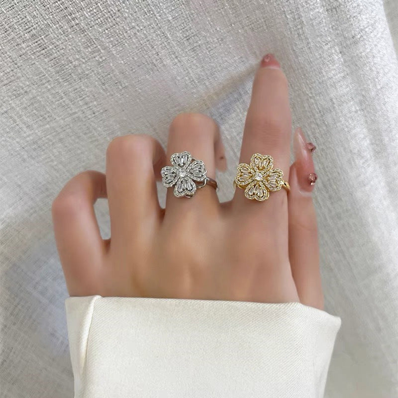 F.J.C. JEWELRY.   Vuitton inspired Rotating Clover Ring