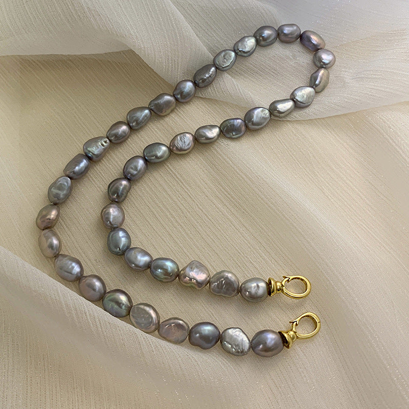 S925 Sterling Silver Baroque Pearl Necklace For Women