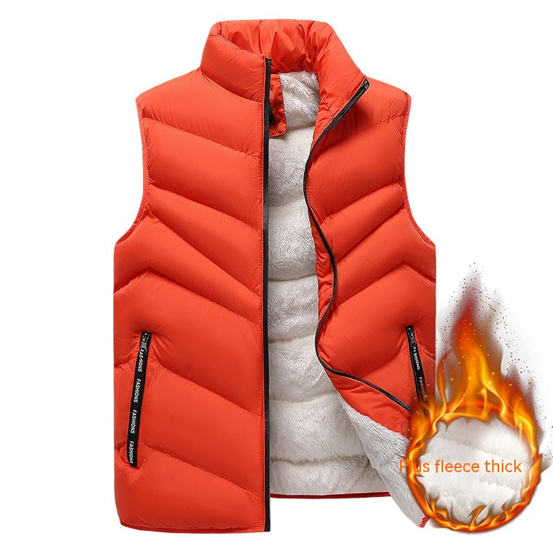 S.M. Down Cotton Fleece-lined Warm Vest