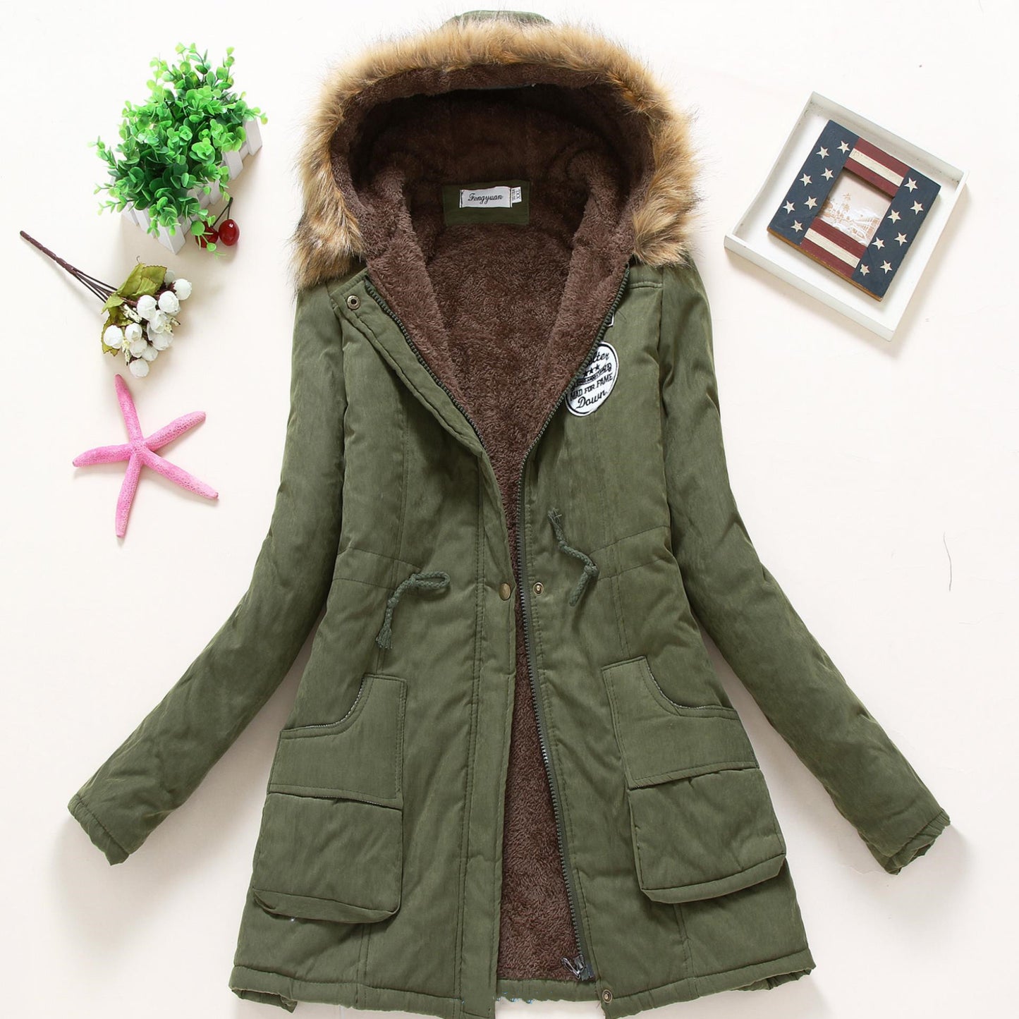 S.W. Hooded Winter Jacket Women's Fashion