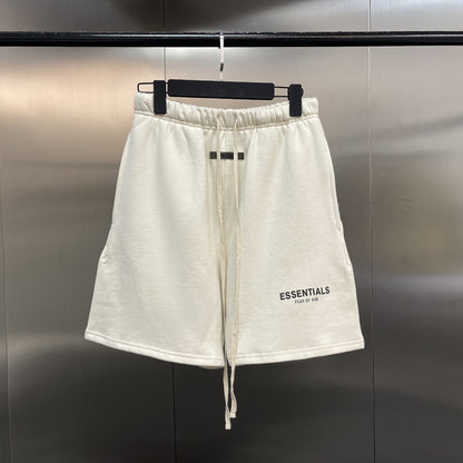 S.M. FOG Fear Of God Essentials double line High Street loose reflective letter print shorts