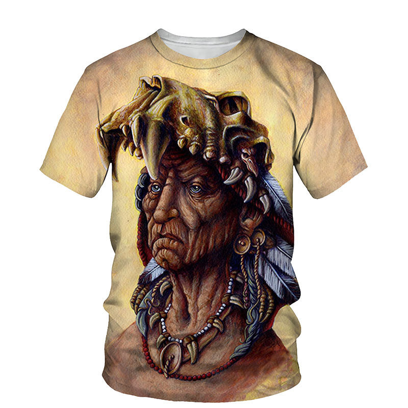 F.J.C.  S.M. Indian Series 3D Printed men's short sleeve shirt