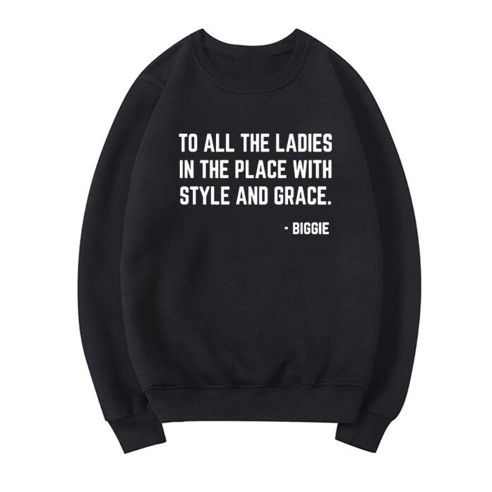 S.M. Crew Neck Long Sleeve Sweatshirt Biggie Smalls Sweatshirt