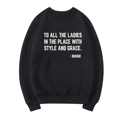 S.M. Crew Neck Long Sleeve Sweatshirt Biggie Smalls Sweatshirt