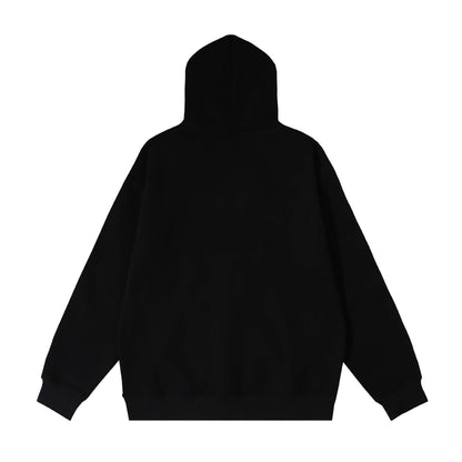 a black sweatshirt with a hoodie on it