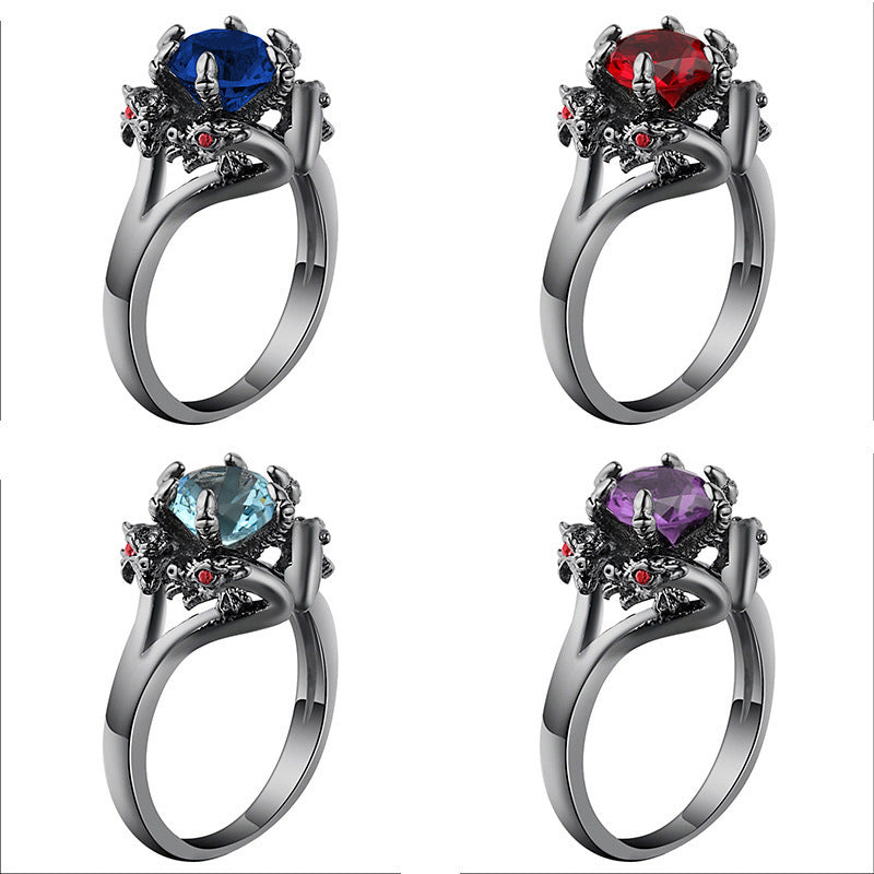 Colored Zirconia Black Faucet Ring