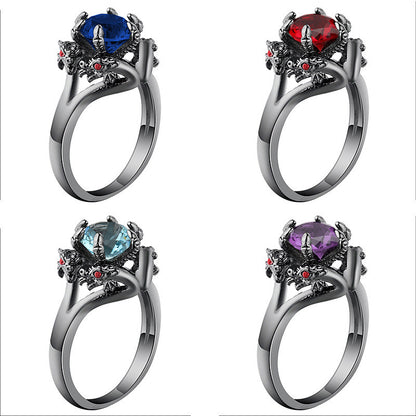 Colored Zirconia Black Faucet Ring