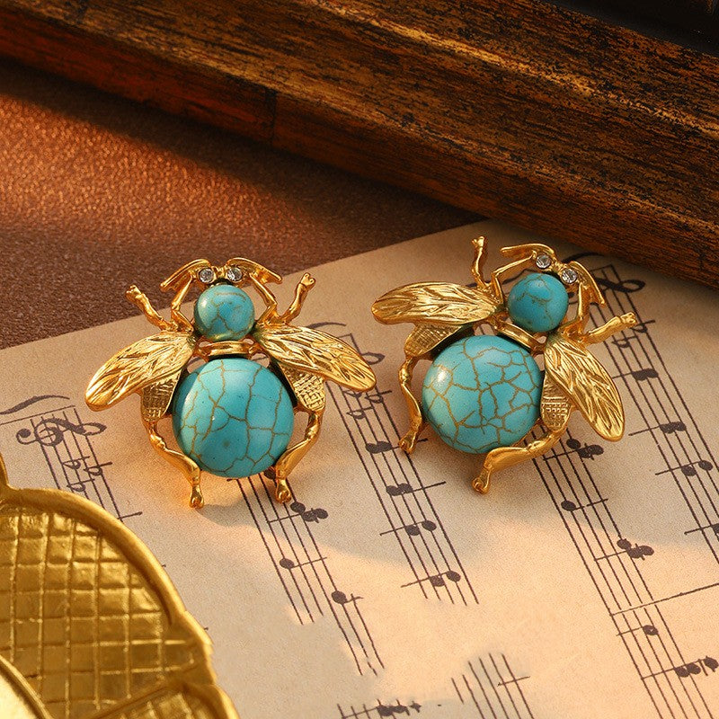 Vintage Turquoise Spider Necklace For Women
