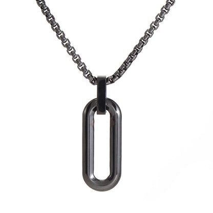 Men's Geometric Titanium Steel Pendant Simple Necklace