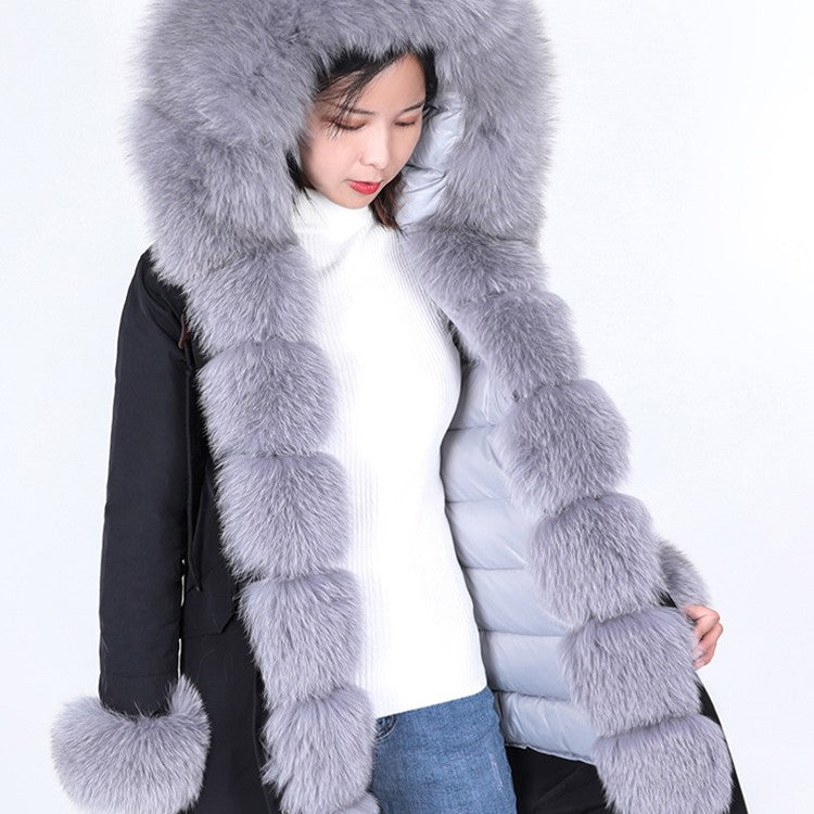 Coat Fur With Detachable Inner Liner Placket