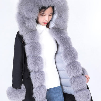 Coat Fur With Detachable Inner Liner Placket