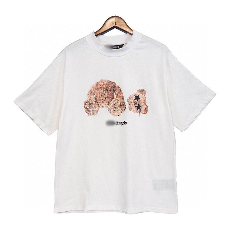 F.J.C.  S.M. men's Summer Bear  Eyes Printed Short Sleeve