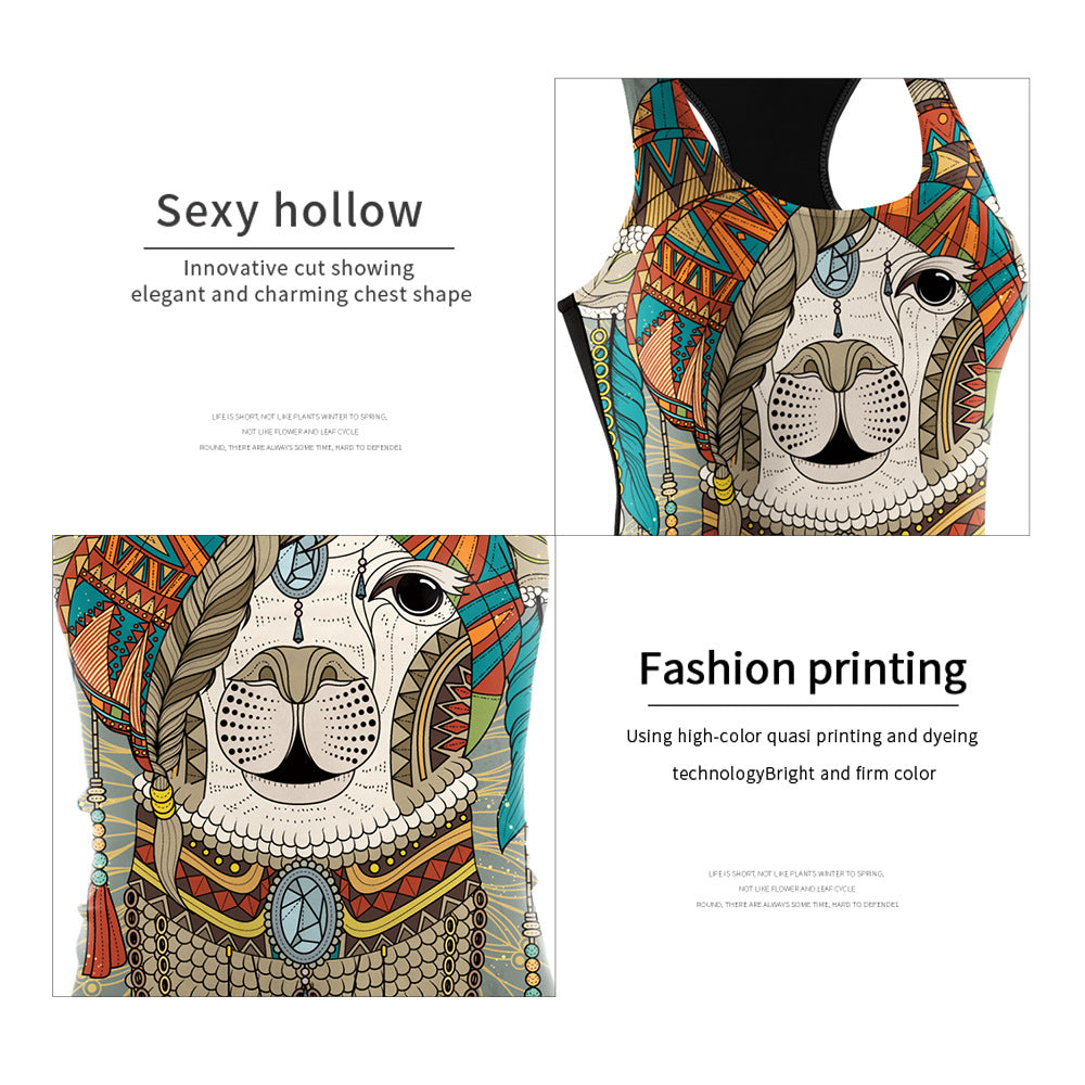 Women's Halloween Animal Digital Printing Hollow Vest