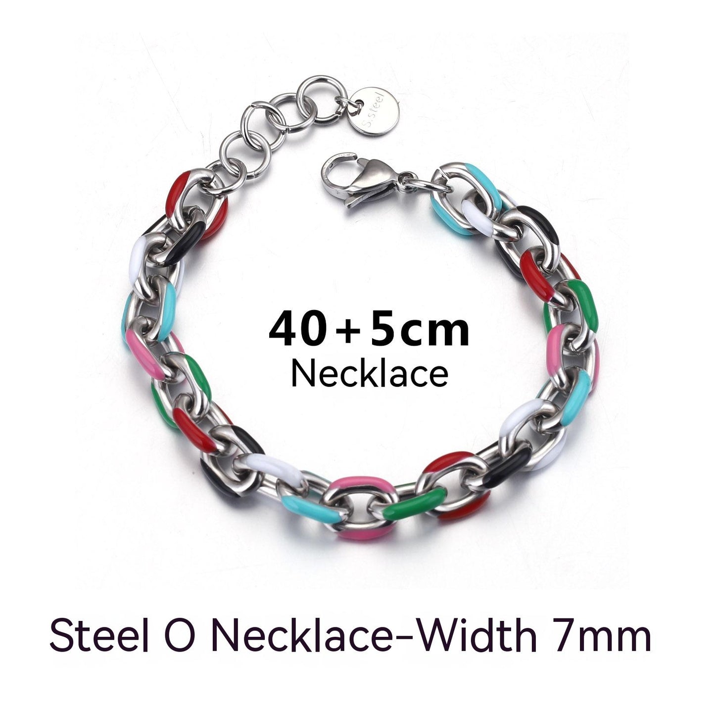 Necklace Creative Epoxy Titanium Steel Cuban Link Chain