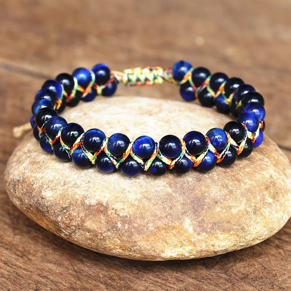 Hand-woven Adjustable Tiger-eye Bracelet