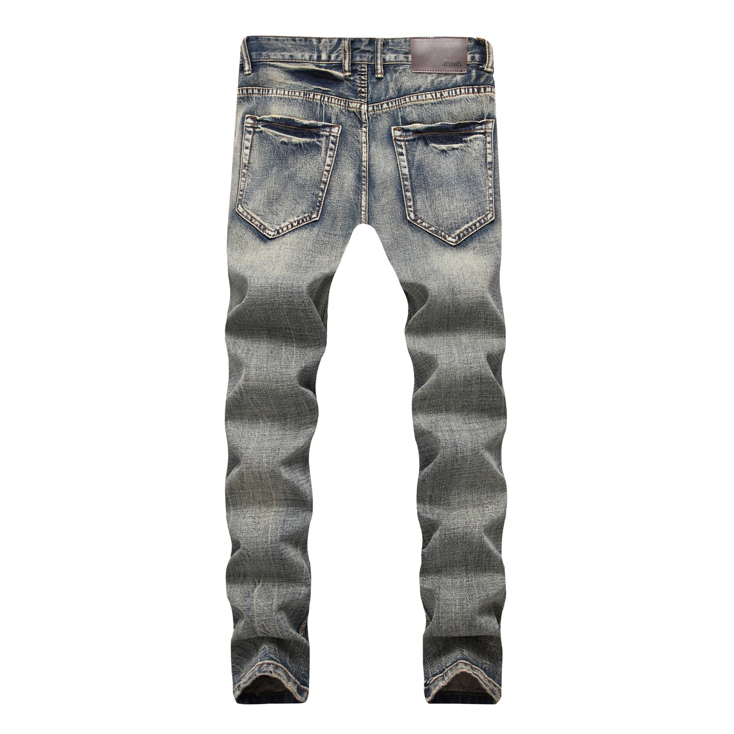 S.M. Men's Nostalgic Ripped Jeans Retro Fashion