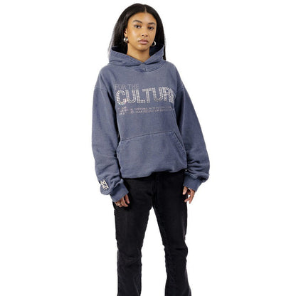 S.M. "CULTURE". Retro Letter Rhinestone Street Hoodie