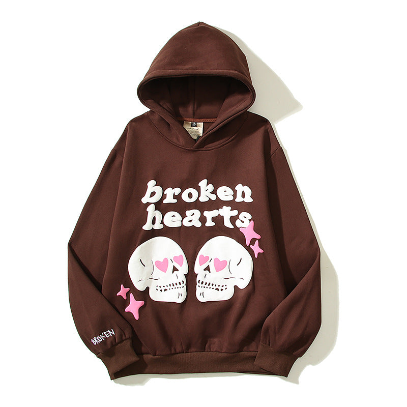 S.M. BROKEN HEARTS  Hooded Sweater Over Printed Letters S.W.