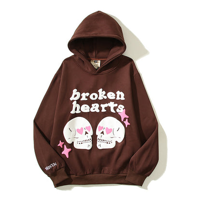 S.M. BROKEN HEARTS  Hooded Sweater Over Printed Letters S.W.