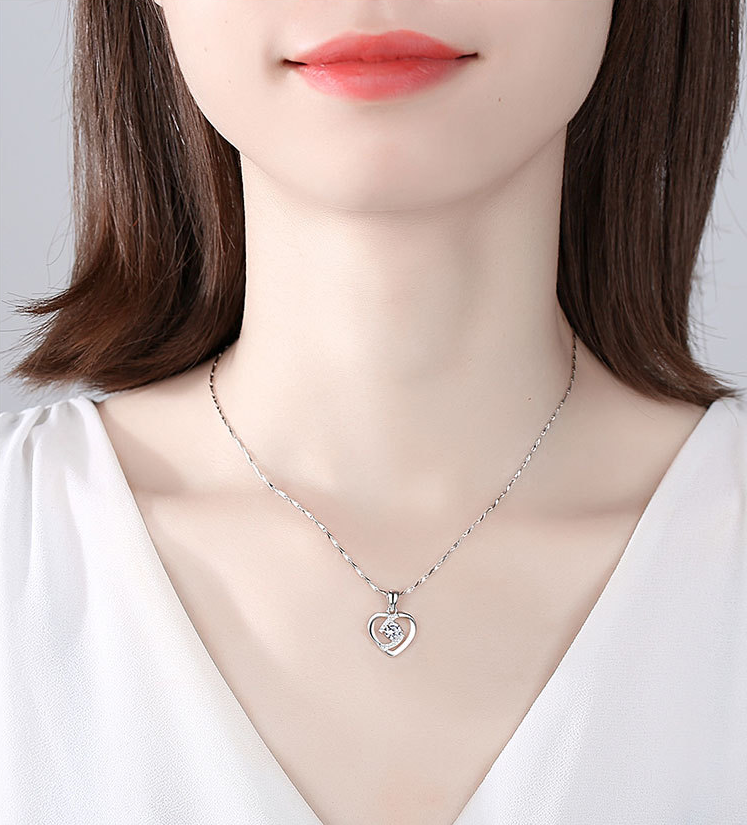 S999 Necklace Female Sterling Silver Clavicle Chain With You Temperament Pendant