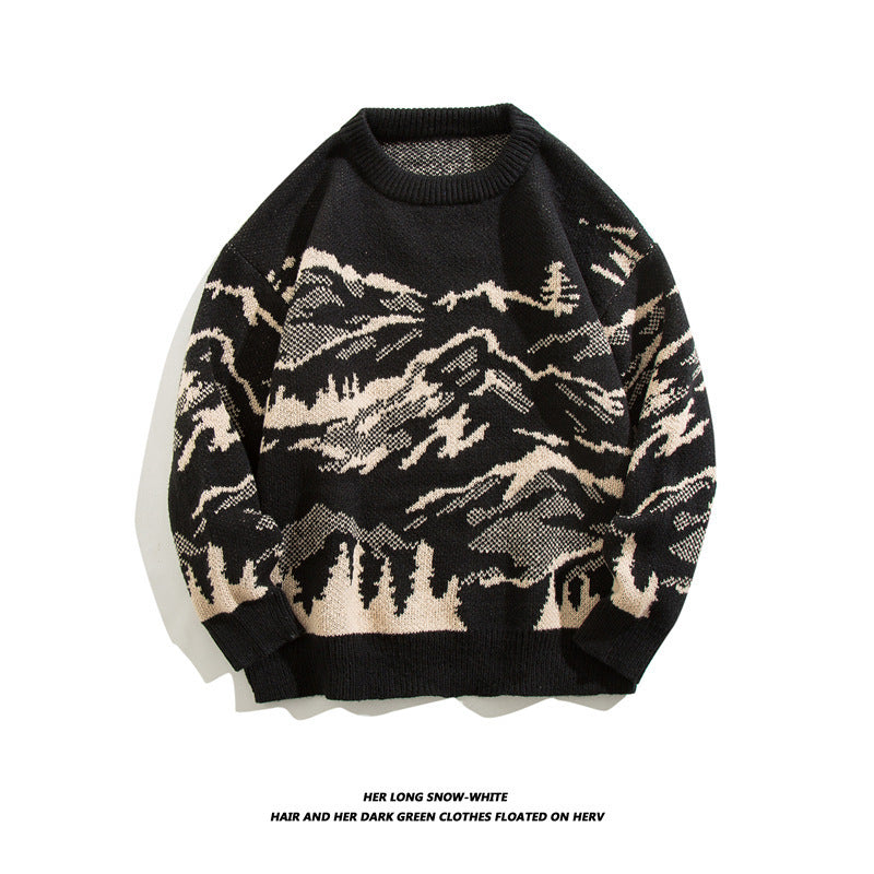 F.J.C. S.M. Men's Japanese-style Retro Sweater