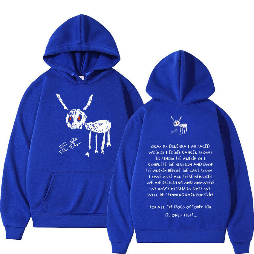 S.M.  Rapper Drake For All The Dogs Letter Hoodie