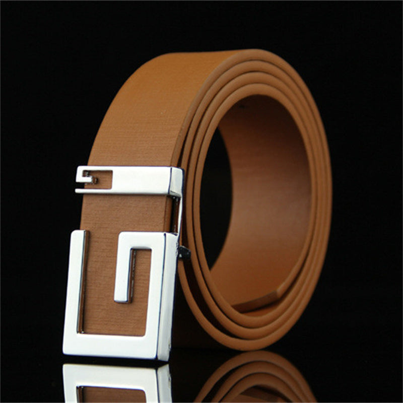 Men's And Women's Fashionable And Simple Smooth Buckle Belts S.M.  S.W.